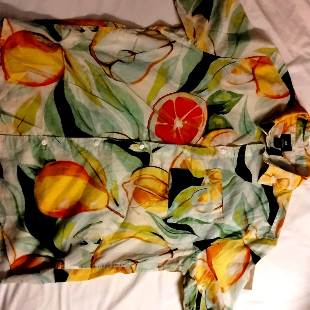 H&M fruit/floral pattern button down